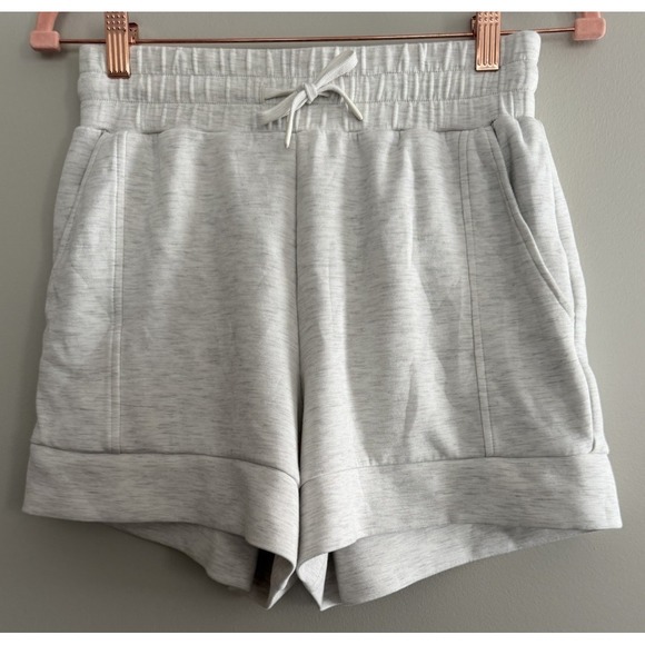 Varley Pants - Varley Double Soft Atrium High Rise Shorts 4.5 Light Grey Marl Women's Small